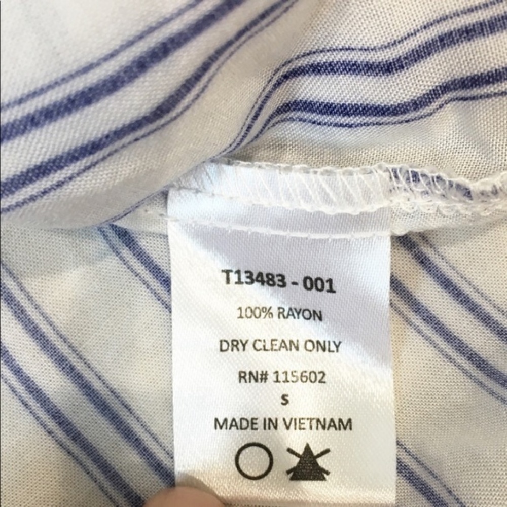 Lush Stripe High-Low Button-Down Tie Front Shirt S - Picture 8 of 8